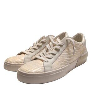 Dolce Vita Womens Bone Raffia Padded Collar Platfornm Sneaker Size 9 New w/o Box